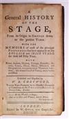 CHETWOOD, WILLIAM RUFUS. A General History of the Stage, from its Origin in Greece down to the present Time.  1749